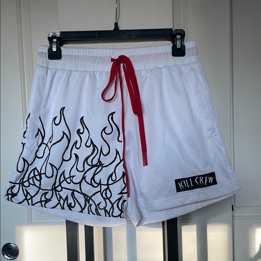 Kill Crew Athletic Shorts White and Red